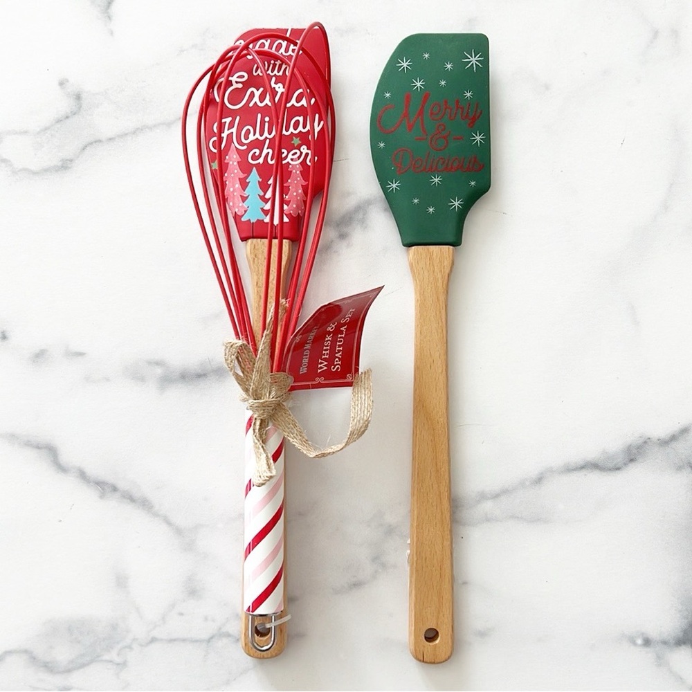 Whisk + 2 Spatulas, Red & Green New w/Tag